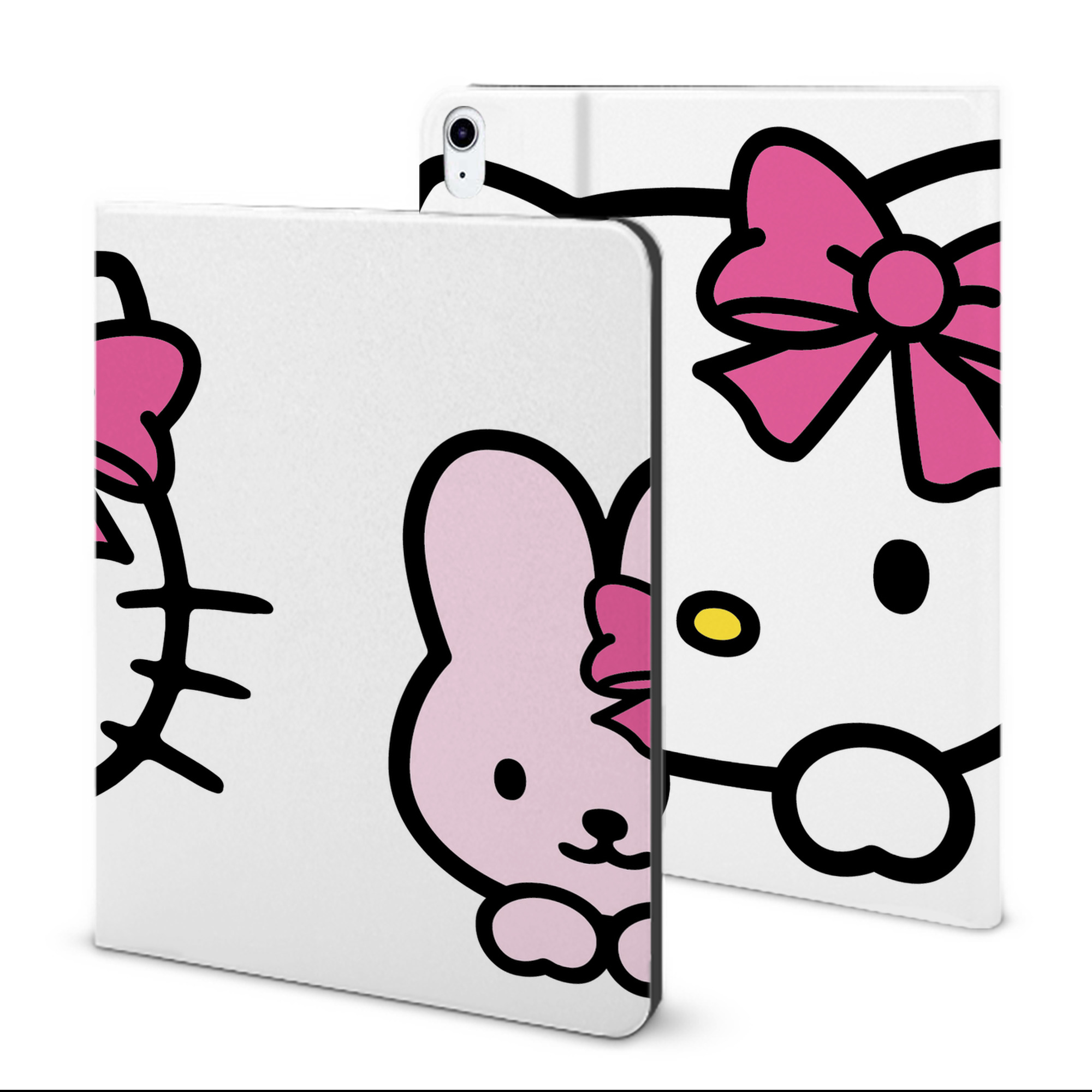 （画像用） Hello Kitty ハローキティ IPad ケース ブック型 PUレザー TPU 耐衝撃 軽量 薄型 ペン収納なし 全面保護 IPad 各モデル対応